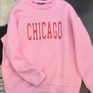 Pink 'CHICAGO' Graphic Sweatshirt
